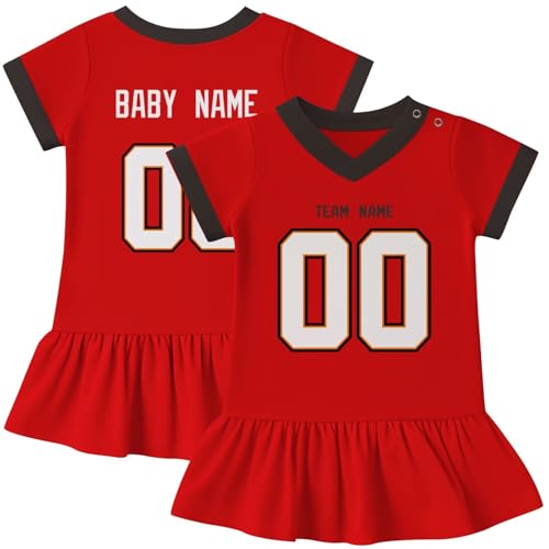 Image of KREDE Baby Clothes Unisex Bodysuit Jersey Style Custom Name Number for Baby Boys