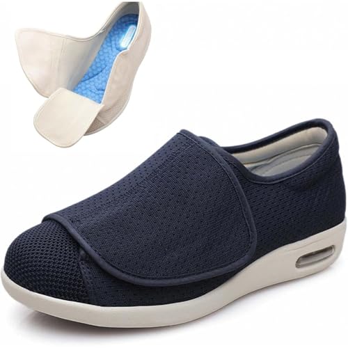 Zapatos Ligeros para Diabéticos para Personas Mayores, Zapatillas con Cierre Ajustable, Calzado para Pies Hinchados, Zapatillas Transpirables para Alivio y Cuidado de los Pies