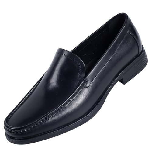 Men's Genuine Leather Slip-On Loafers Breathable Business Casual Shoes Comfortable Oxford Style Dress Footwear
