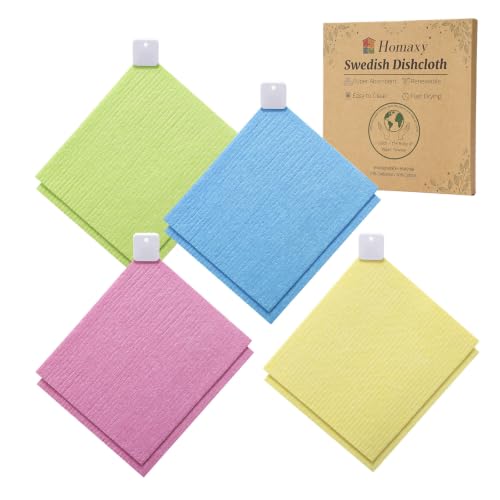 Homaxy Swedish Dishcloths, 8 Pack Pure Color Reusable Paper Towels