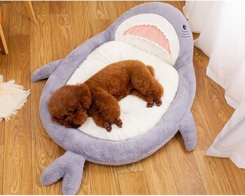 サメソファペットベッド 滑り止め かわいいサメ猫犬用ベッド 取り外し可能で洗えるサメ腹猫マット ペットベッド 猫ベッド 犬ベッド 冬用取り外し可能なカバー サメ型ペットベッド 一年中使える猫用品 犬用品 暖かくて防寒 ふわふわのぬいぐるみ犬猫マット 洗える