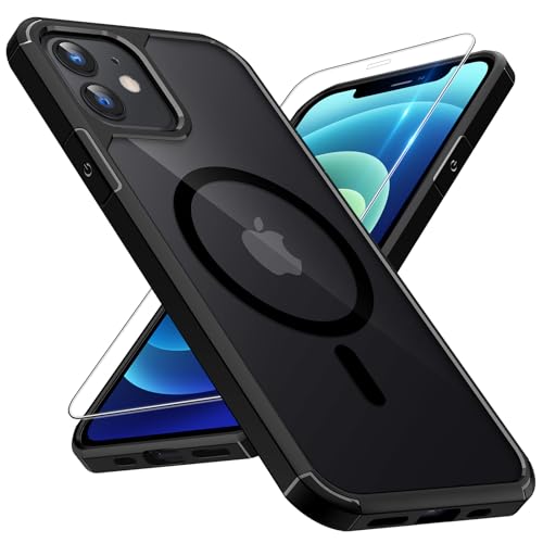 TAURI Funda Magnética para iPhone 12/12 Pro 6.1", Negro