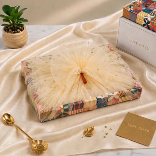 Image of Awestuffs Premium Gift Box Setof 2 with Ribbon Closure, Luxury Decorative Gift Packaging Boxes for Birthday, Wedding, Anniversary, Festival, Return Gifts, Corporate Gifting & Special Occasions (Multicolour, Gift Tray)