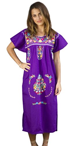 Liliana Cruz Hand Embroidered Authentic Mexican Peasant Dress