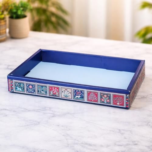 Image of SATYAM KRAFT 12 Pcs Multipurpose Folding Cardboard Gift Box | Premium Paper Hamper Empty DIY Tray for Wedding, Birthday, Gifting, Gift Packaging, Festive Foldable Hampers, Stylish Return Gifts (Dark blue)