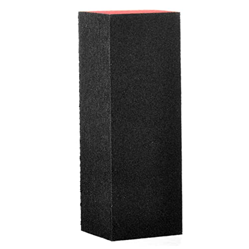 OSOLADY 10Pcs Washable Sided Sponge Nail Files Nail for Natural False Nails Portable Nail Sanding Blocks for Professionals Beginners Black Red Color