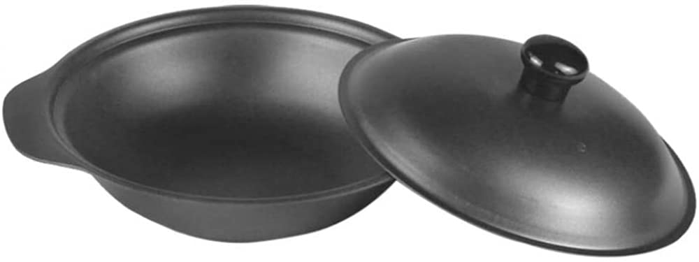 Antihaft-Kasserolle Aus Gusseisen Mit Schwarzem Deckel, Antihaft-Pfanne, Geeignet Für Eine Oder Mehrere Personen, Kleiner Mini-Tisch-Präsentations-Wok, 16 cm,Black