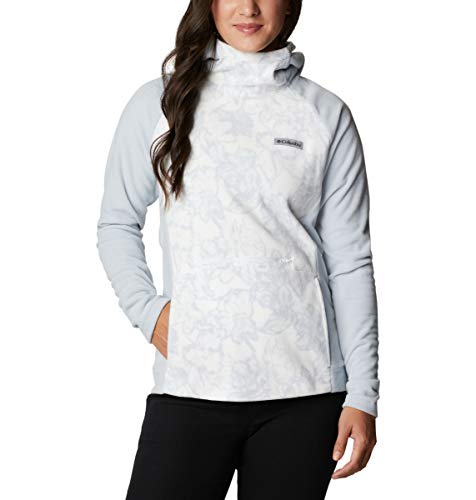 Columbia Women's Plus Size Ali Peak Hooded Fleece, Cirrus Grey/Brush Floral Print, 3X