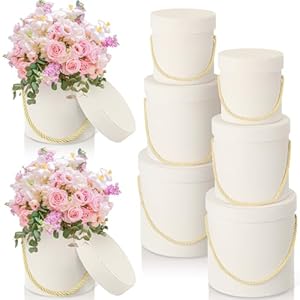 Uiifan 6 Pcs Velvet Round Flower Bo...