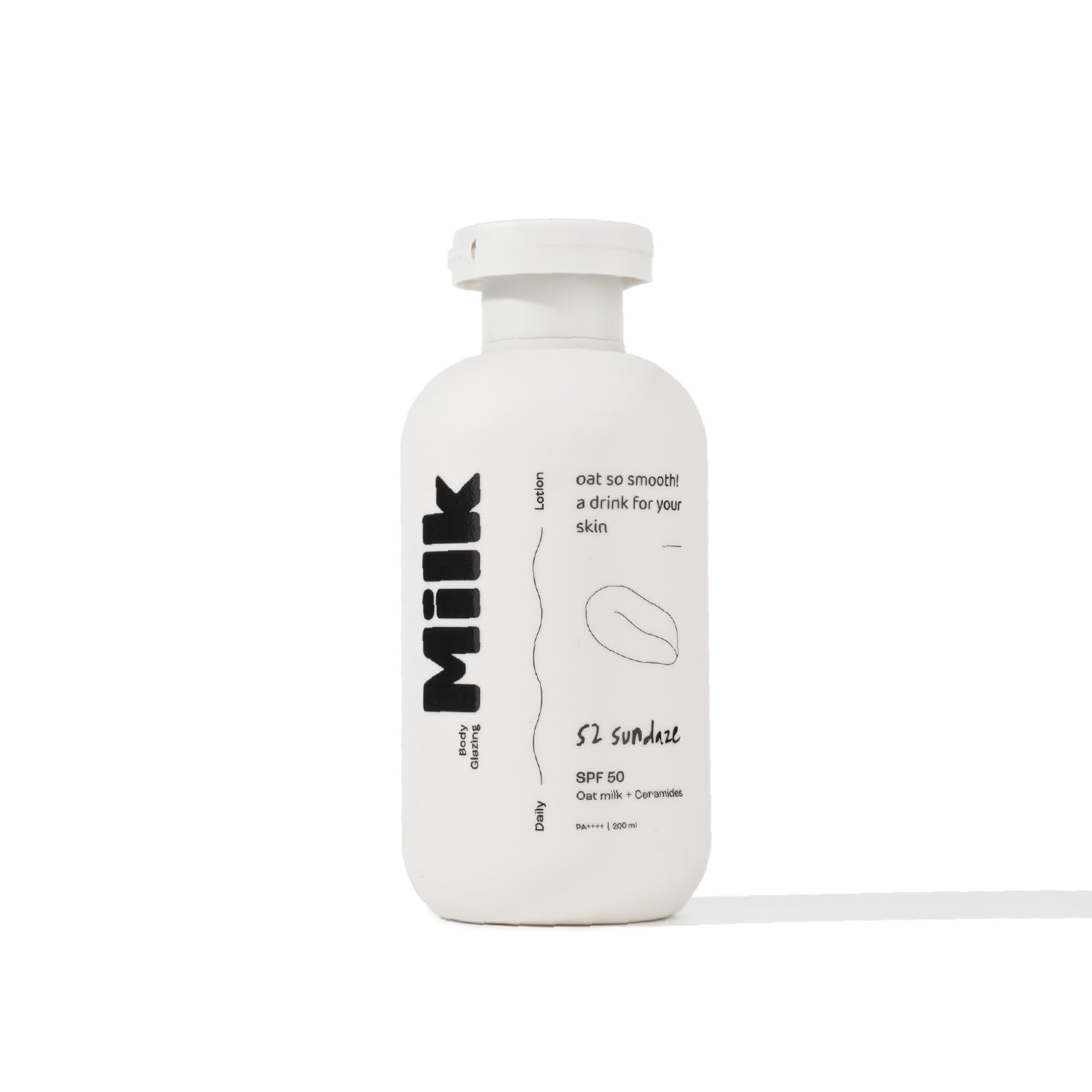 Body Glazing Milk SPF 50 PA++++ | 200 ml Sunscreen Body Lotion with Oat Milk, Ceramides & Niacinamide | Broad Spectrum UVA & UVB Protection, No White Cast | Vegan & Cruelty-Free