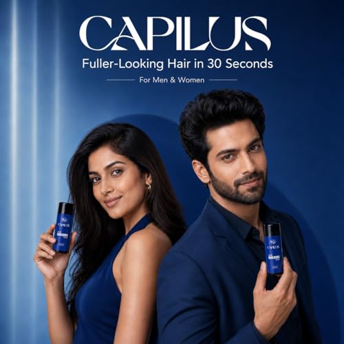 Image of Capilus Hair Building Fiber for Men & Women, Instant Hair Thickening Fibres for Thinning & Bald Spots, Natural-Looking, Concealer Powder for Fuller Look in 30 Seconds, 28g (Black, 28g)