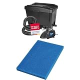 T.I.P. Teichfilter - Teichaußenfilter-Set 10.000 l Teichvolumen, WDF 10000 UV 11, 30495 + Filterschwamm Filtermatte FSM 45/32 Blau - Biologisches Filtermedium, 45x32x4 cm