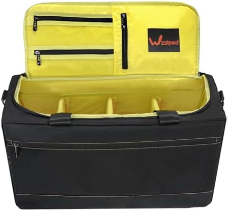 Sneaker Duffel Travel Bag, Waterproof Sneaker Duffle Bags Shoe Bags for Travel, Basketball Sports Gym bag with 3 Adjustable Dividers, & Shoulder Strap, Yellow