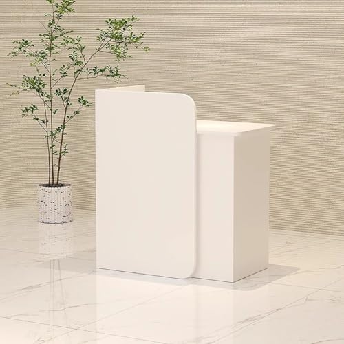 BK&MF 受付カウンター レジカウンター おしゃれ スリム引き出し付き企業フロントデスク 組み立てが簡単大容量収納 幅60-140cmお店 美容室 アパレルショップ 会社フロント,A,120x45x95cm(47x18x37inch)