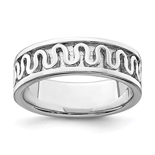 Fashion Ring Band 925 White Sterling Silver Flat Satin