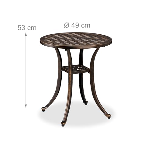 Table de jardin ronde pour balcon petit espace extérieur noir