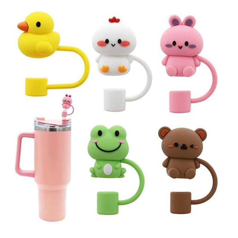 Image of Stanley Cup straw cap, straw cap compatible with 30 and 40 oz glasses with handle, 10 mm 0.4 inch dust resistant reusable straw cap, Christmas gift straw cap