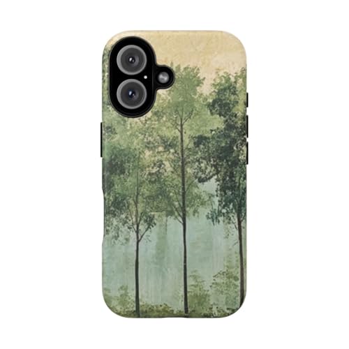 Coque iPhone 16 motif arbre vert - Idéale pour le bureau et la nature
