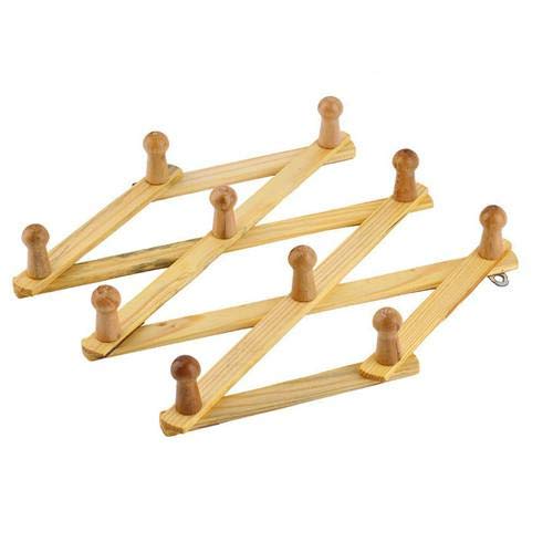 Wooden Hanger Expandable Wooden Coat Rack Hat Hook Expanding Fold Amazon.in Home Improvement