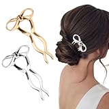 French Hair Pin for Women Bow French Twist Hair Pin Metal