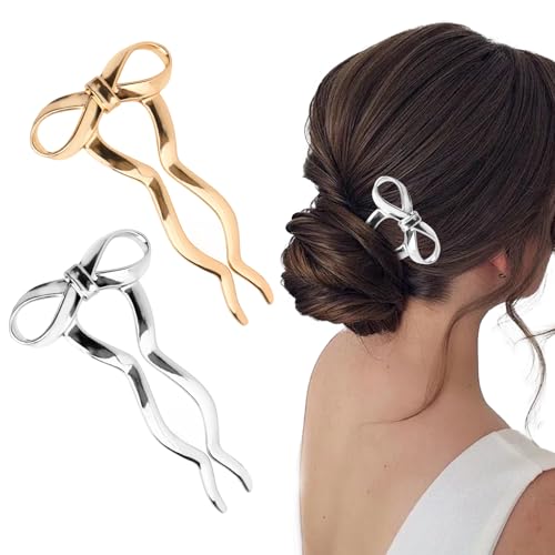 French Hair Pin for Women Bow French Twist Hair Pin Metal