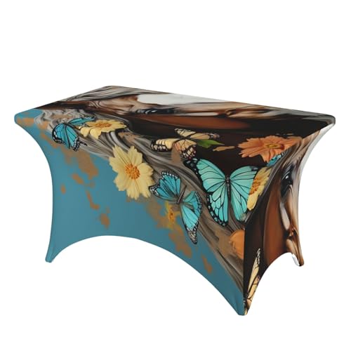 Nappe rectangulaire 1,2 m extensible élasthanne à motif cheval - 2