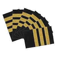 ROMANSENTIAL 3 Pares De Charreteras De Piloto De Tres Barras Doradas Sobre Hombreras Negras Para Uniforme De Aerolínea Para Pilotos Y Miembros De La Tripulación De Vuelo Charreteras De 3