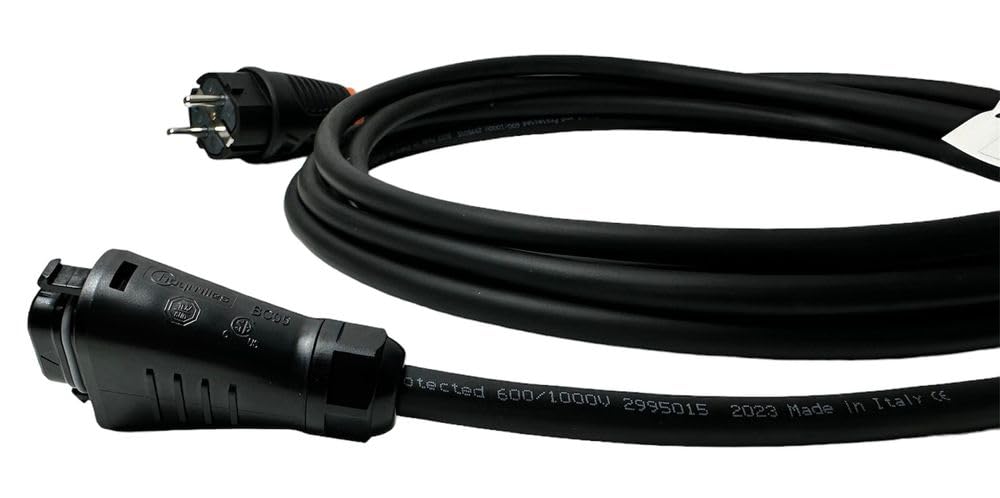 maxgo Solar Kabel AC- Stromkabel Verlängerungskabel H07RN-F 3G1,5mm² HMS-Feldstecker BC-05 Buchse Connector auf Schuko-Stecker Für Mikro-Wechselrichter Größe:10m