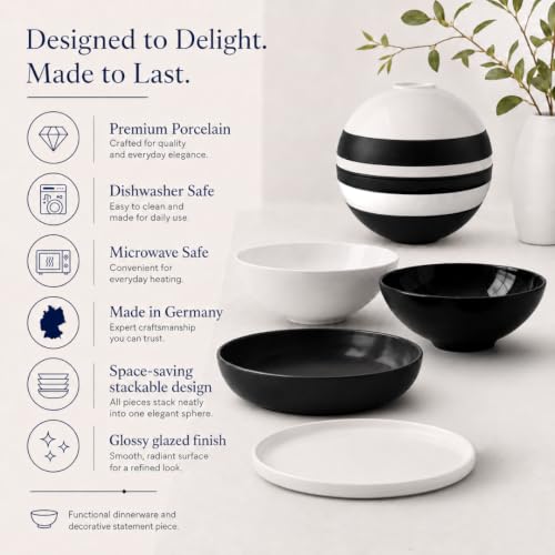 Villeroy & Boch - La Boule Set de Dîner 7 Pièces Noir et Blanc
