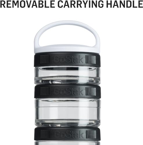 Image of BlenderBottle GoStak Tritan Twist n' Lock Storage Jars White,11.8 Ounces,4 Count (Pack of 12)