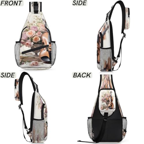 Sling bag para hombre y mujer con diseño floral miniatura 6