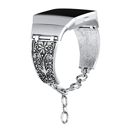 somoder For Fitbit Ionic Bands, Vintage Chain Jewelry Bracelet with Rhinestone Bling for Fitbit Ionic Smartwatch, Adjustable 5.7