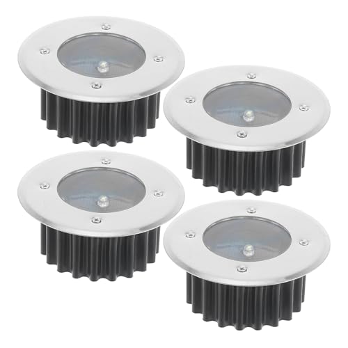 Lampe LED solaire encastrable KICHOUSE lot de 4 spots en acier inoxydable avec capteur