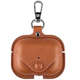 IVS COMPUTER SOLUTIONS Carcasa para Auriculares de Piel o Cuero - Compatible con Airpods Pro Case - Funda Cuero para Airpods Pro Apple - PU Poliuretano Imitación Piel Marron Claro Soft Brown