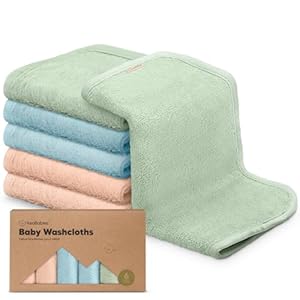 6-Pack Baby Washcloths – Soft Viscose Derived from Bamboo Washcloth, Baby Wash Cloths, Baby Wash Cloth for Newborn, Kids, Bath Baby Towels, Face Towel, Face Cloths for Washing Face(Mellow)