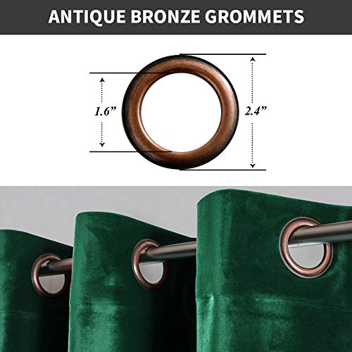 Melodieux 100% Blackout Velvet Curtains For Bedroom Living Room - Super Soft - Thermal Insulated Drapes With Black Liner, 52 By 84 Inch, Green (2 Panels) #TOP5