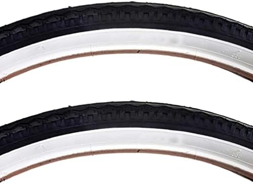 Sunlite Street Hybrid MTB City Dirt Road Black White Bike Tire Pair 26 x 1.75