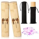 人間の遺灰用散らばる骨壺2個セット 環境に優しい竹製 生分解性骨壺チューブ 9インチ×2インチ 小さな広げる骨壺 人間の男性 女性 ペット 猫 犬の遺灰用 (天使の翼パターン)