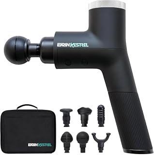 Ekrin Athletics Kestrel - Pistola de masaje para tejido profundo, color negro, con velocidades ajustables y accesorios