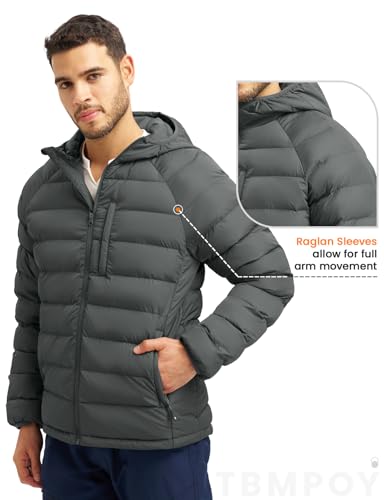 TBMPOY Men's Puffer Jacket Lightweight Hooded Winter Warm Insulated Water-Resistant Coat for Ski Casual Travel3