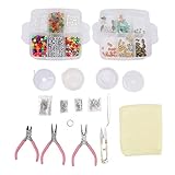 Conjunto de Accesorios de joyería DIY, Conjunto de Cuentas de Cristal con Perlas Artificiales en Forma de Letra, Collar, Pulseras y Pendientes Coloridos