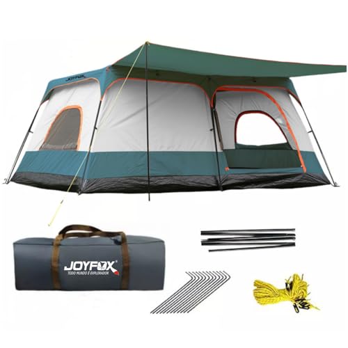 JOYFOX Barraca Grande para 8-12 Pessoas 380x260x195cm com 3 Porta...