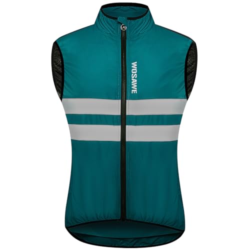 WOSAWE メンズサイクリングウィンドベスト ネイビー M