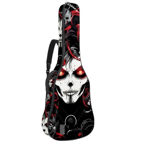 Sac pour guitare étanche à poches multiples motif punk crâne