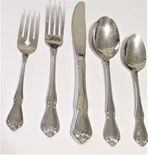 Wm. Rogers Stainless Arbor Rose 5-piece Plate Setting