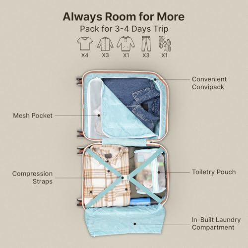 Image of uppercase Vector (Cabin) 55cm, Sustainable Trolley Bag, Hardsided Anti-Scratch 8 Wheel Double Spinner Luggage, TSA Lock & Anti-Theft Zippers, Suitcase for Unisex, 2000 Days Warranty (Brown)