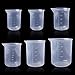 Pinsheng 6 Piezas Vasos Medidores de Plástico 50ml-100ml, Taza Medidora de Silicona Vasos Graduados Plástico Transparente para Cocina y Laboratorio (50ml X 2, 100ml, 150ml, 250mml, 500ml)