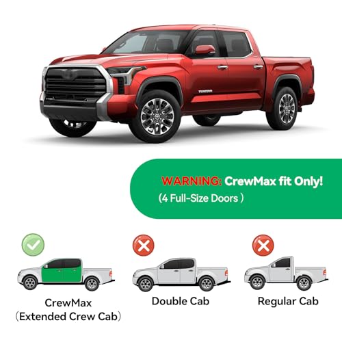 Image of TPE Automotive Floor Mats Custom for 2022-2026 Toyota Tundra (Only for CrewMax Cab), All Weather Cover Protection Waterproof Black Floor Liner Front & Rear Row Full Set Car Mats, 3PCS
