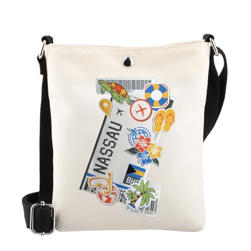 WSNANG Bahamas Vacation Souvenir Shoulder Bag Nassau Travel Crossbody Bag Bahamian Caribbean Island Sea Lovers Gift (Nassau CB)