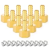 Tailonz Pneumatic Brass Hose Fitting Connector 3/8 Inch Barb x 1/4 Inch NPT Female Pipe（10Pcs）